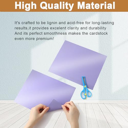 Silunkia 100 Sheets Purple Shimmer Cardstock 8.5 x 11 Cutting Paper, 75lb Heavyweight Craft Paper Card Stock for Card Making, Business Cards, Invitations, Thank You Cards - color: Purple, size: 100 Sheets