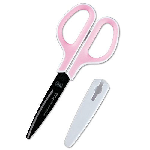 Plus Scissors SC-175SF Fit Cut Curved Fluorine Coated Memory Foam Grip White/Pink 34-547 - color: Multicolor (White / Pink)