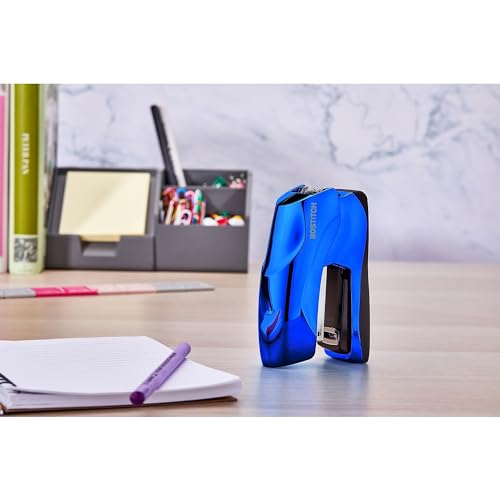 Bostitch Office Heavy Duty Stapler, 40 Sheet Capacity, No Jam, Half Strip, Fits into the Palm of Your Hand, For Classroom, Office or Desk, Metallic Blue - color: Metallic Blue, style: Compact