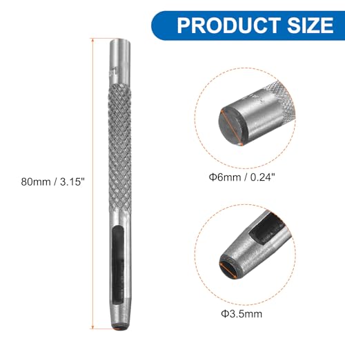 HARFINGTON 2pcs Leather Round Hole Punch, 3.5mm Hollow Hole Puncher Cutter Carbon Steel Circle Hole Punching Cutting Tool for Belt/DIY Leather Craft - size: 3.5mm