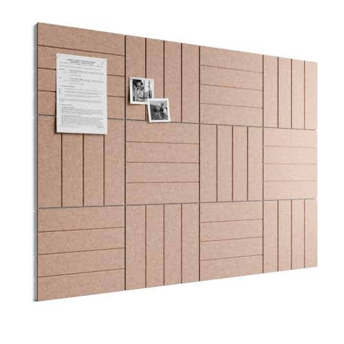 Bumusty Large Cork Board Alternative-48 x 36" Felt Bulletin Board Tiles, with 30 Pushpins, 70 Adhesive Tabs, Bold-Stripe 12-Pack, Cork Boards for Office Push Pin Board Felt Board-Terracotta - color: Terracotta, size: Bold-stripe 12-pack