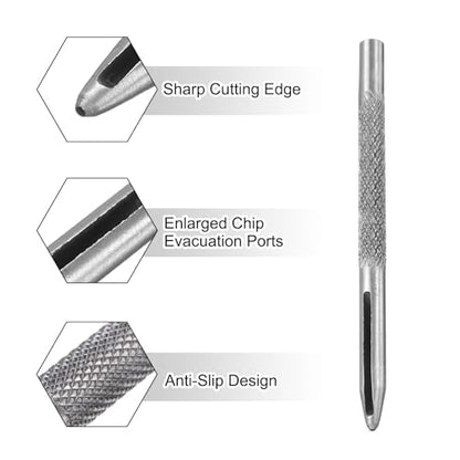 HARFINGTON 2pcs Leather Round Hole Punch, 1mm Hollow Hole Puncher Cutter Carbon Steel Circle Hole Punching Cutting Tool for Belt/DIY Leather Craft - size: 1mm