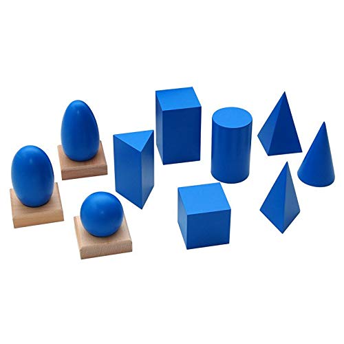 Montessori Geometric Solids with Stands and Bases