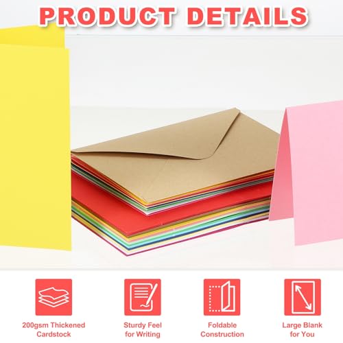 MECCANIXITY 25 Pack 5.9x7.9" Blank Cardstock Paper with Envelope, Light Green Card Stock Bulk Thick Folded Heavy Cardstock Paper for Printer DIY Cards Greeting Gift Wedding Postcards - color: Light Green