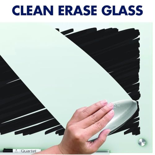 Quartet Whiteboard, Glass Dry Erase Board, Magnetic, 6' x 4', Infinity Frameless Mounting, White Surface, Accessory Tray, 1 Dry Erase Marker and 2 Glass Board Magnets (G7248W) - size: 72"W x 48"H