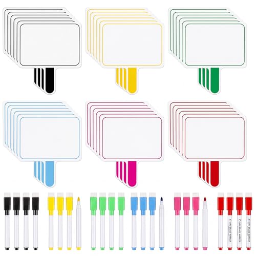 Henoyso 48 Pcs Dry Erase Answer Paddle with Markers Handheld Double Sided Paddles Colorful Flip Answer Dry Erase Paddles White Boards for Students Kids Score Boards Teacher (Rectangle Classic) - style: Rectangle Classic