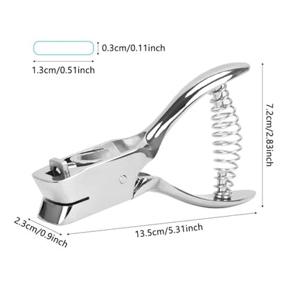 Heavy Duty Handheld Hole Punch for ID Cards, Plastic, PVC, Cardstock, Cardboard, Zinc Alloy Construction, Sharp Blade Edge, Spring Action (Oval-Slot) - style: Oval-Slot