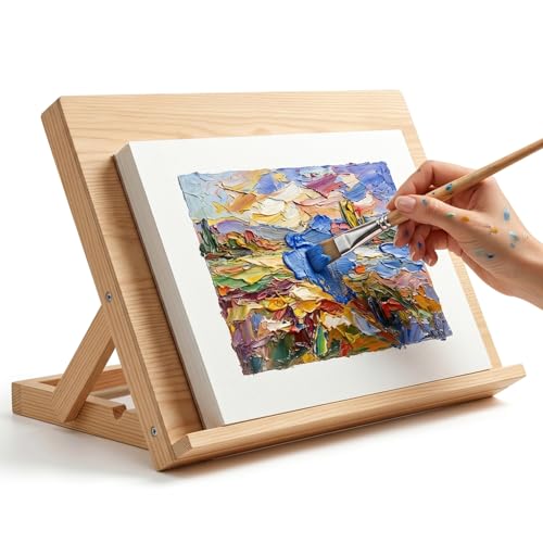 Tabletop Wooden Easel Stand, Adjustable Art Easel for Painting, Drawing, Sketching, Canvas, Books & Artwork Display