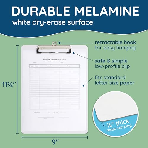 Blue Summit Supplies 30 Pack Dry Erase Clipboard, Whiteboard Clipboard for Classroom, White Board with Front Surface and Low Profile Clip, Designed for Classroom and Business Use