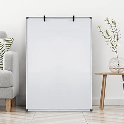 JILoffice Dry Erase Board, Magnetic White Board 36 X 24 Inch, Double Sided Whiteboard Easel, Silver Aluminum Frame with Two Flipchart Hooks for Office Home and School