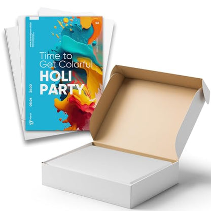 Hamilco White Cardstock Paper - Blank Index & Post Cards - Greeting Invitations Stationary - Flat 5 1/4" X 7 7/8" A8 Heavy Weight 80 lb Card Stock for Printer - 100 pack (Bright)