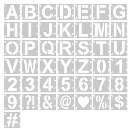 3.5Inch Letter Stencils for Painting, 43 Pcs Reusable Alphabet Symbol Numbers Stencils Interlocking Kit for Painting on Wood, Wall, Fabric, Rocks, Chalkboard, Sign & DIY Art (3.5 inch) - size: 3.5 inch