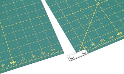 OLFA 35" x 70" Connecting Grid Rotary Cutting Mat Set (RM-CLIPS/3-01) - Self Healing Double Sided 35x70 Inch Cutting Mat with Grid for Fabric & Sewing, Designed for Use with Rotary Cutters (Green) - size: 35"x70" (new)