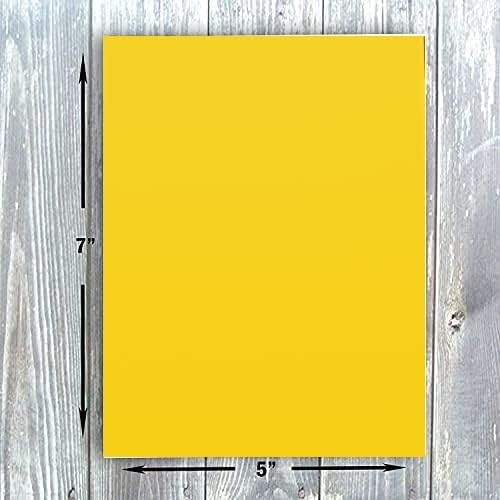 Hamilco Colored Scrapbook Cardstock Paper 5x7 Card Stock Paper 65 lb Cover 100 Pack (Dandelion Yellow) - color: Dandelion Yellow