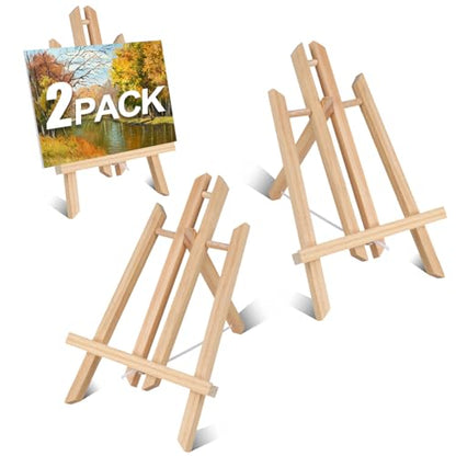 2PCS 12 Inch Wood Tabletop Easel -Easel Stand for Painting, Perfect for Parties, Art Projects, and Creative Displays.