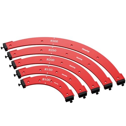 Router Corner Radius Template Router Radius Jig Router Corner Jig Aluminum Alloy Corner Routing Guide Set R100 R150 R200 R250 R300 Use with Router Table,Handheld Router - color: 5PCS