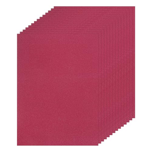 MECCANIXITY 20 Sheet Wine Red Glitter Card Stock, 8"x11" A4 Shimmer Paper,250gsm One-sided Cardstock for DIY Crafts, Scrapbooking, Party Decorations, Invitations - color: Wine Red