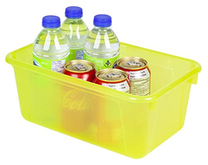 Storex Small Cubby Bin, 12.2 x 7.8 x 5.1 Inches, Candy Yellow, 5-Pack (62476U05C) - color: Tint Yellow, style: Bin Only