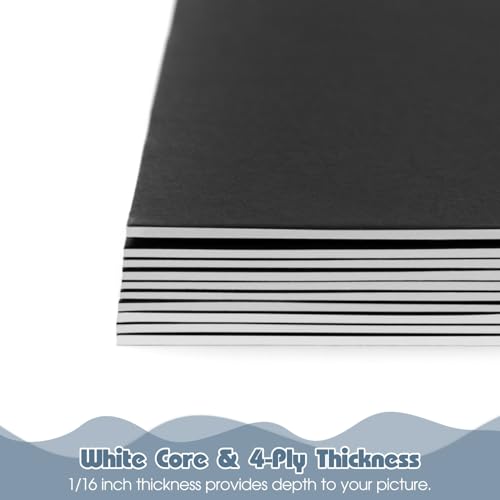 Golden State Art, Pack of 10 Black 18x24 Uncut Photo Mat Matboard, 4-Ply Thick Backing Board for Frame, Picture, Print - color: Black, size: 18x24 - 10 Pack