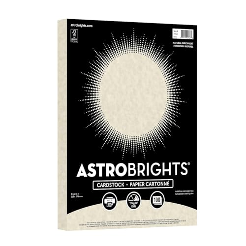 Astrobrights Specialty Parchment Cardstock, 8.5" x 11", 65 lb/176 gsm, Natural (Ivory), 100 Sheets (27427-01) - size: 8.5 x 11 inches