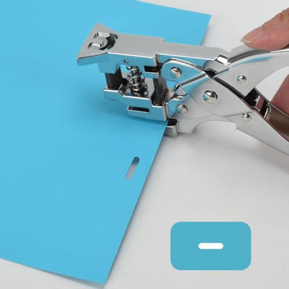 Heavy Duty Handheld Hole Punch for ID Cards, Plastic, PVC, Cardstock, Cardboard, Zinc Alloy Construction, Sharp Blade Edge, Spring Action (3 in 1) - style: 3 in 1