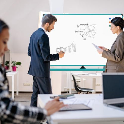 Mobile Whiteboard on Wheels, 48x32 Inches Rolling Whiteboard, Magnetic Dry Erase Board with Stand, Standing White Board for Office, School, Home, Large Double Sided White Board with Paper Pad - color: Blue, size: 48"x32"