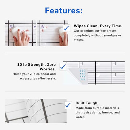 Large Dry Erase Calendar for Wall 24x36, Giant Family Office Big Reusable, Monthly Planner Erasable Month, Rolled Whiteboard White Board, 36x24 Calendar Dry Erase for Undated Wall Large Classroom - size: Medium (24 x 36 inch)