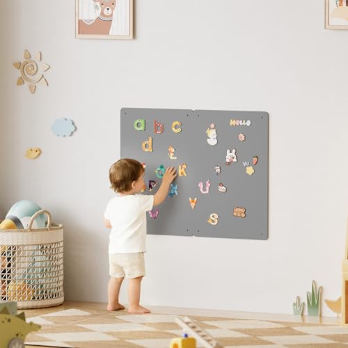 2 Pack Magnetic Board for Wall, 17.5" x 11.4" Magnet Bulletin Memo Board, Metal Sheets to Display Magnetic Letter Number Souvenir, Notes, Poetry, Photos, Silver - color: Silver
