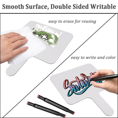 Acrux7 25 Pack Dry Erase Paddles 10" x 8" Handheld Whiteboard Paddles, Double Sided White Board Auction Paddle, Small Dry Erase Answer Paddles for Classroom, Teaching, Auction, Office, Meeting, Party