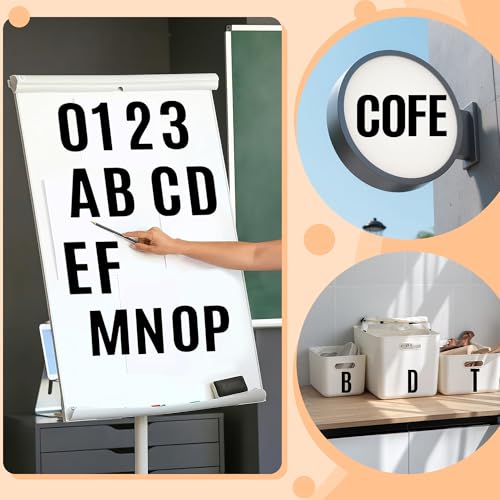 144 Pcs Letter Stickers Vinyl Mailbox Numbers and Letters, 30 Sheets Large Alphabet Number Stickers Self-Adhesive Waterproof Sticker Letters for Window Vehicle Bulletin Poster Board (Black, 6 Inch) - color: Black, size: 6 Inch