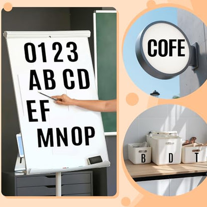 144 Pcs Letter Stickers Vinyl Mailbox Numbers and Letters, 30 Sheets Large Alphabet Number Stickers Self-Adhesive Waterproof Sticker Letters for Window Vehicle Bulletin Poster Board (Black, 6 Inch) - color: Black, size: 6 Inch