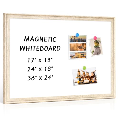 Magnetic White Board for Wall, 36" x 24", Decorative Wooden Frame, Vintage | Dry Erase Board, Wall Mounted, Aesthetic Writing Board for Home, Office, School - color: Vintage, size: 36"W x 24"H