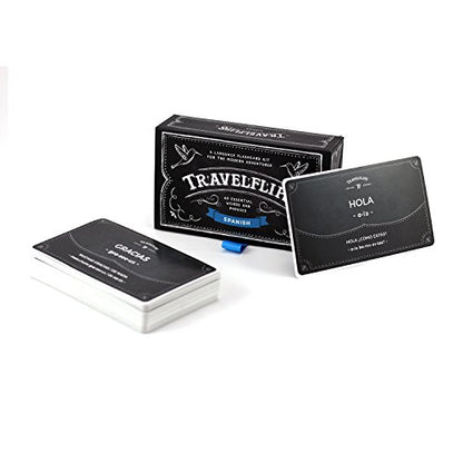Spanish Flash Cards - Learn Spanish Language Vocabulary Words and Phrases - Basic Sentences for Beginners - Gift for Travelers, Kids, and Adults by Travelflips - style: Spanish