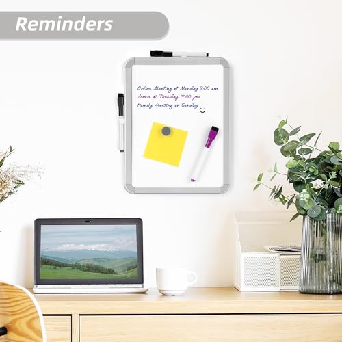 VUSIGN Small Dry Erase Whiteboard, 8.5 x 11 Inches White Board for Students, Fridge, Locker, Mini Dry Erase Board, 2 Pack - color: B-sliver 2 Pack