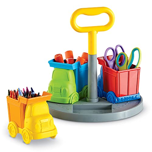 Learning Resources Create-a-Space Kiddy Center Trucks - 5 Pieces, Age 3+ Kids Art Supply, Storage Caddy, Playroom and Classroom Organization, School Supplies Organizer - style: Trucks