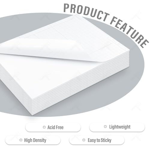 Golden State Art, 16x20 One Side Self Adhesive White Foam Boards 10 Pack 3/16" Thick Lightweight but Sturdy Self Sticky Foam Boards for Projects, Pictures, Decorations and Craft Display - size: 16x20