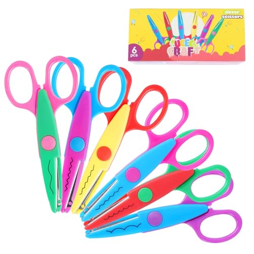 UCEC Decorative Paper Edge Scissor Set 5'' Colorful Paper Edger Scissors Great for Teachers, Crafts, Scrapbooking, DIY Projects Crafts, Set of 6 - color: Style 4
