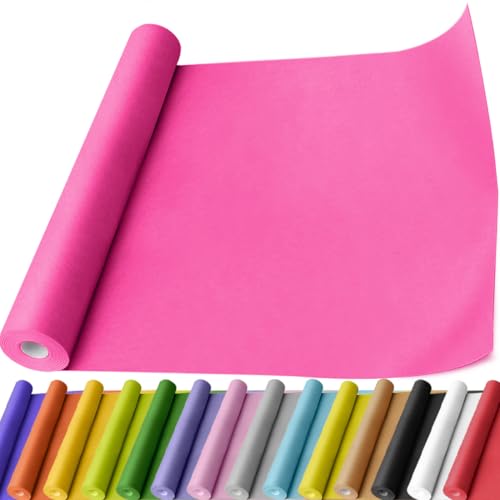 PerkHomy Rose Red Kraft Paper Roll 17.5" x 760" (63') for Gift Wrapping Bouquet Flower Art Painting Craft Writing Packaging Shipping 80GSM 55LB (Rose Red, 17.5" x 63') - color: Rose Red, size: 17.5" x 760"