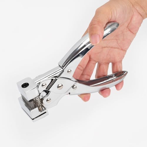 T-Slot Hole Punch Heavy Duty - Handheld Punch for ID Cards, Plastic, Cardstock, Cardboard & PVC - Sharp Visible Blade Edge, Durable Zinc Alloy Construction, Easy Spring Action for Fast, Clean Holes - style: T-Slot