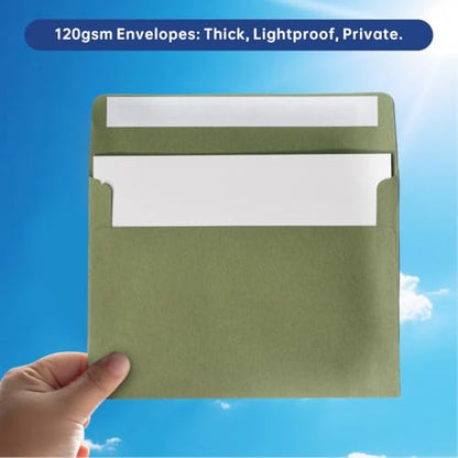 70 Packs A4 Envelopes, White, 4x6 Photo, Self Seal for Invitations, Weddings, Baby Shower, Photos, Postcards, Greeting Cards, Mailing (Sage Green, A4 (4.72x6.50in)) - color: Sage Green, size: 70 Pack A4 (4.72x6.50in) Envelopes