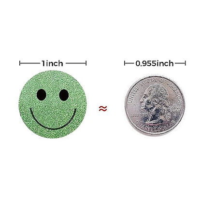 1 Inch Shiny Happy Face Stickers Circle Dots Labels Reward Stickers Teachers Sticker (500PCS,Green) - color: Green, size: 1 inch