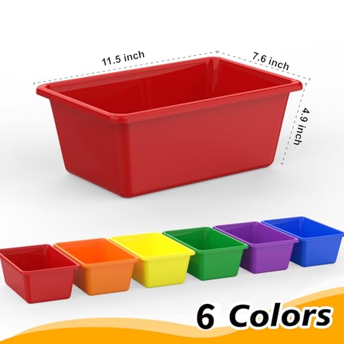 18 Pcs Plastic Classroom Bins, Book Toy Storage Bin Small Cubby Bins Stackable Storage Organizer Containers for Office Home Nursery Playroom (18) ﻿