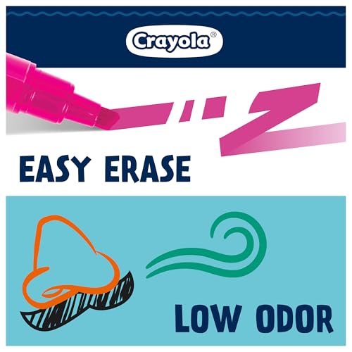 Crayola Take Note Dry Erase Markers for School (12ct) Teacher Classroom Supplies, Chisel Tip Whiteboard Markers, Must Haves - size: 12Count, style: Dry Erase Markers