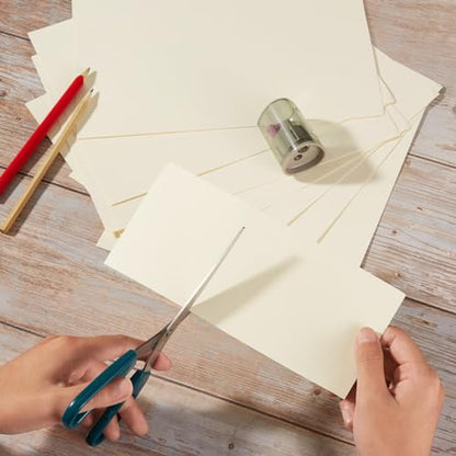 30 Sheets Cardstock Paper 8 1/2 x 11 Inches, Cream Color | For Crafts and Invitations - color: cream