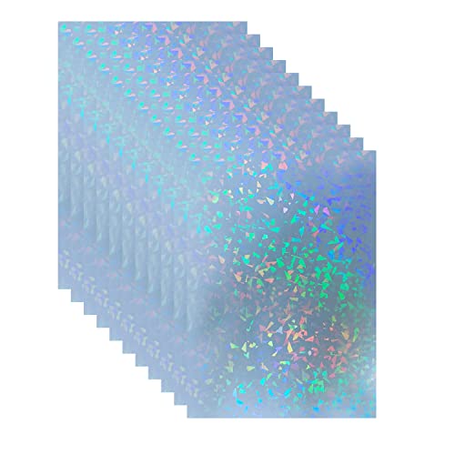 Bleidruck Holographic Sticker Paper 25 Sheets Cold Laminated Sheets Holographic Overlay Laminating A4 Size Self Adhesive Film(Broken Glass) - style: Broken Glass