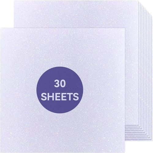 White Glitter Cardstock - 30 Sheets Glitter Paper - Sized 12" x 12" - Premium Card Stock for Scrapbooking, Crafts, Decorations, Weddings… - color: White
