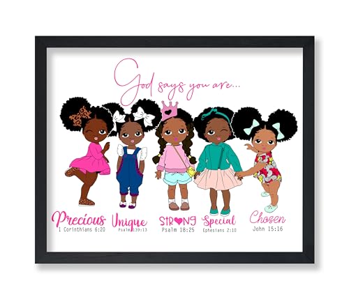 Poster Master God Says You Are Poster - African American Print - Motivational Art - Afro Girls Art - Gift for Men, Women & Parents - Inspiring Decor for Bedroom or Kid's Room - 8x10 UNFRAMED Wall Art - color: Style-11, size: 8"L x 10"W