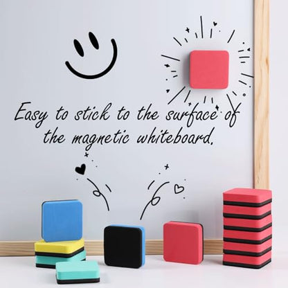 XKDOUS 72 Pack Mini Dry Erase Eraser, Small Magnetic Whiteboard Eraser for Kids (4 Color, 2 x 2 Inch) - color: 72pcs 4colors