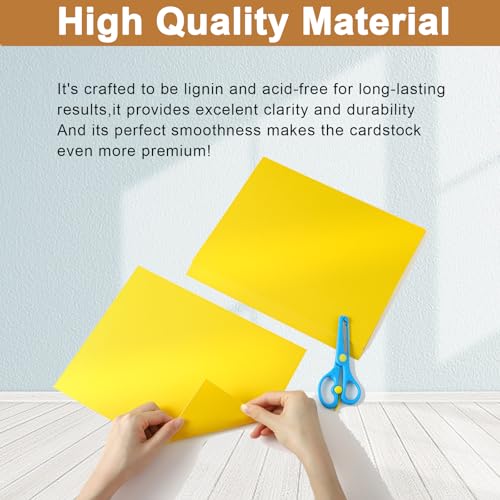 Silunkia 120 Sheets Solar Yellow Shimmer Cardstock 8.5 x 11 Crafts Paper, 250gsm/92lb Premium Glossy Paper Card Stock for Cards Making, Greeting Cards, Wedding Invitations, Menus - color: Yellow, size: 120 Sheets