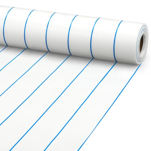 Lined Bulletin Board Roll 15.7in x 36ft Reusable Waterproof Non-Woven Fabric Background Fade Resistant Erasable Blue Lined Classroom Bulletin Board Decor for School Office Arts Crafts Home Wall Decor